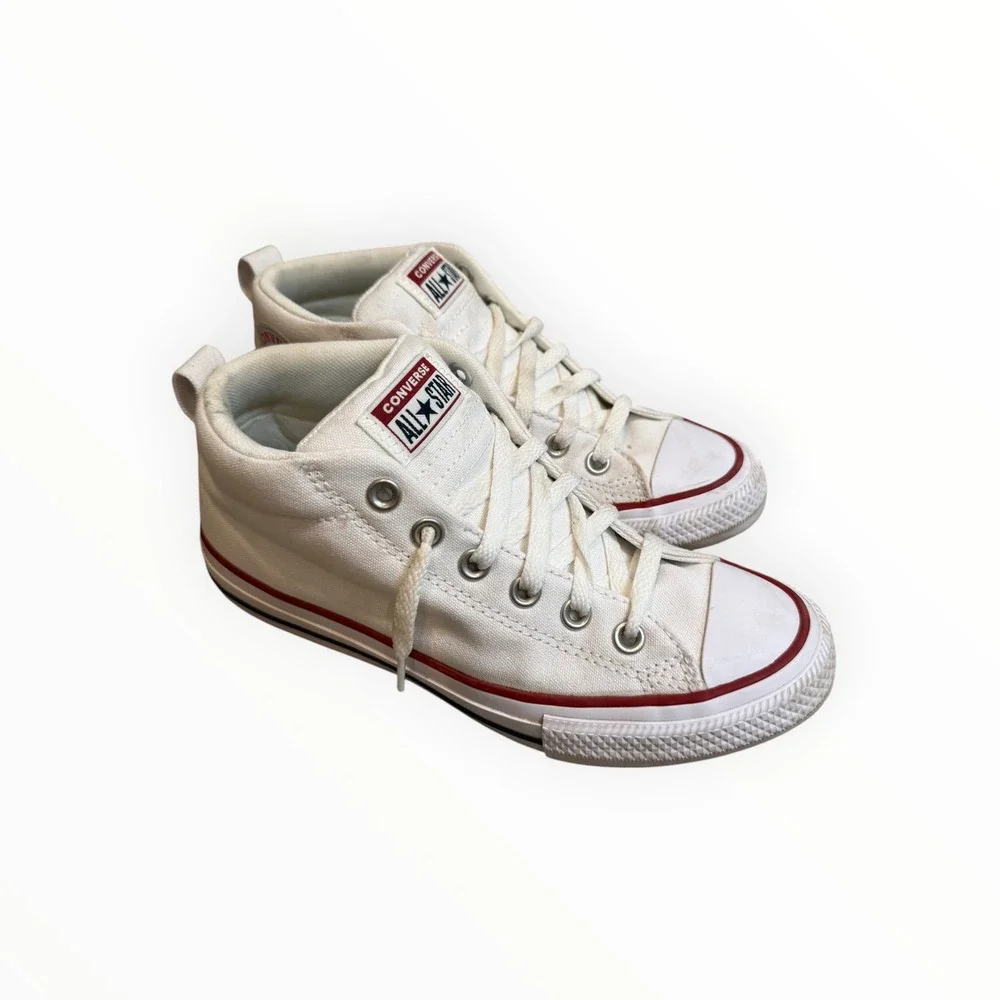 Converse Chuck Taylor All Star Madison White Mid Top Kids Sneakers 663640F